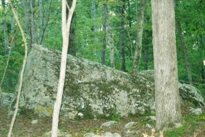 Click for larger image. This huge rock formation will be part of the signature 17th hole.